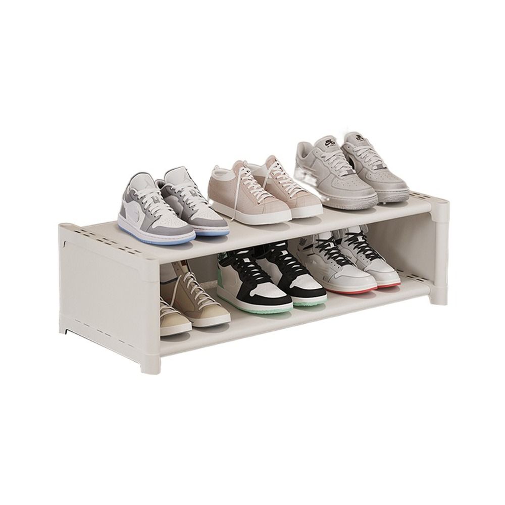 Zapatero largo con cubierta a prueba de polvo, gran capacidad, armario de zapatos de pie libre, doble fila, fácil de instalar, estante de almacenamiento de zapatos: Mezcla de color