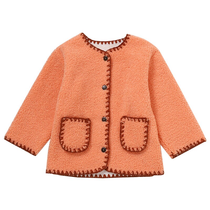 Winter Baby Jas Peuter Infant Jongens Meisjes Kleding Zachte Warme Bovenkleding Berber Fleece Knoppen Zakken Jas Dikker Outfits