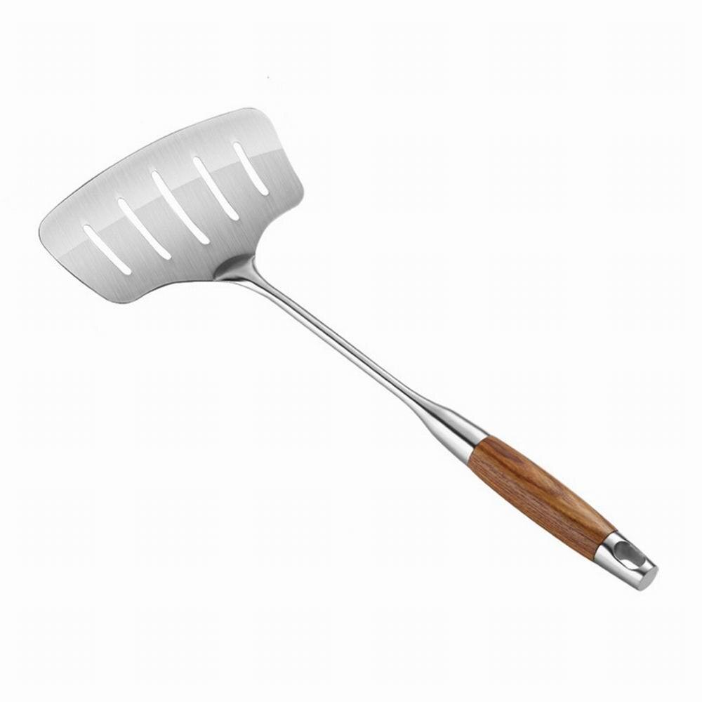 Kitchen Tools Slotted Turner Spatula Extra Wide Kitchen Spatula for Cooking Baking Flipping Frying: Wooden Grip