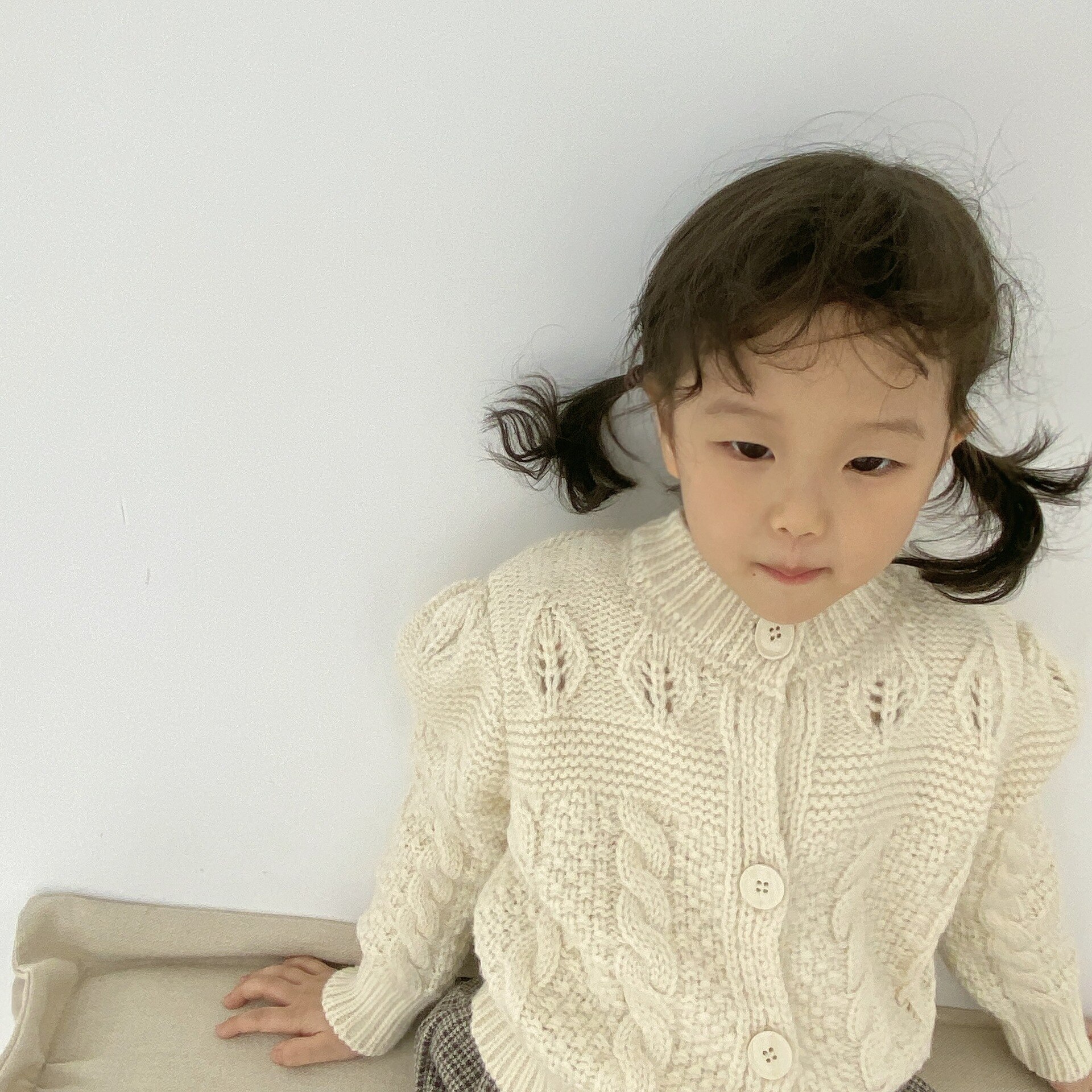 Efterår piger strikkede trøjer børn koreansk cardigansgirls sweater: 18m