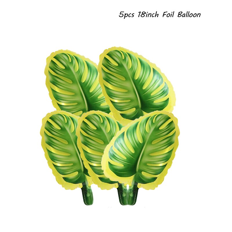 Green Palm Leaf Balloons Green Ballons Tropical Hawaii Party Baloons Safari Party Balon Jungle Theme Animal Birthday Balloon