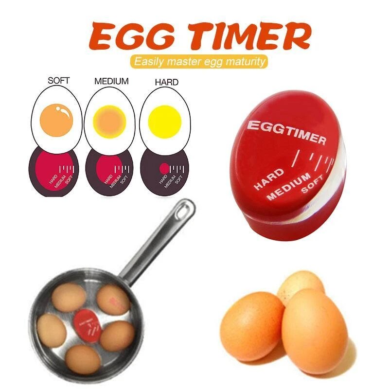 2PCS Egg Timer Kitchen Perfect Egg Changing Color Eggtimer Resin Material Temperature Cooking Gadgets