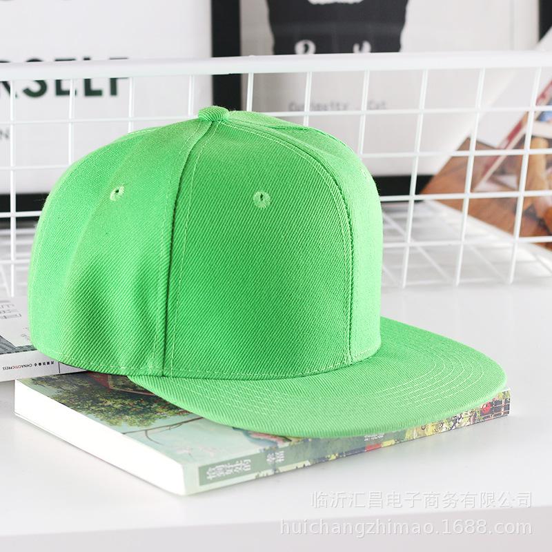 Solidna czapka w stylu Hip-Hop dla mężczyzn czapka typu Snapback damskie czapki baseballowe regulowane płaskie rondo Bill zwykłe daszki chłopcy i dziewczęta taniec uliczny: zielone światło