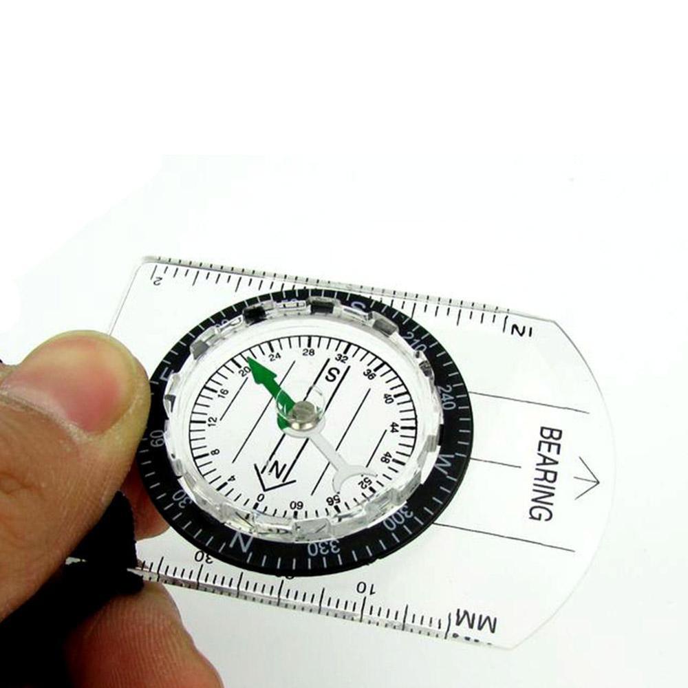 Mini Compass Map Scale Ruler Multifunctional Camping Hiking Survival Equipment Accessories Outdoor Compass I1W1