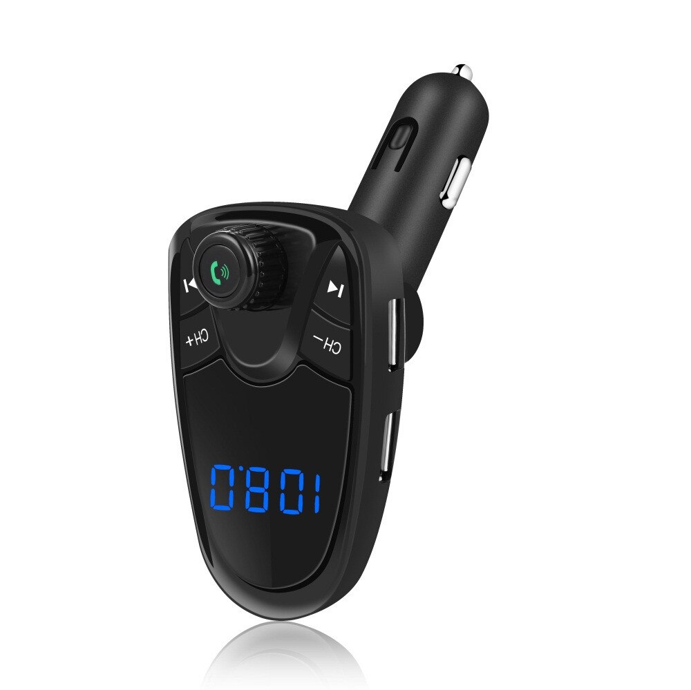 Bluetooth-fm-transmitter, fm-modulator für  mp3 spieler, freisprechfunktion, dual-usb-unterstützung, tf-karten-/usb-stick-unterstützung, autoradio für  mp3 spieler: Default Title