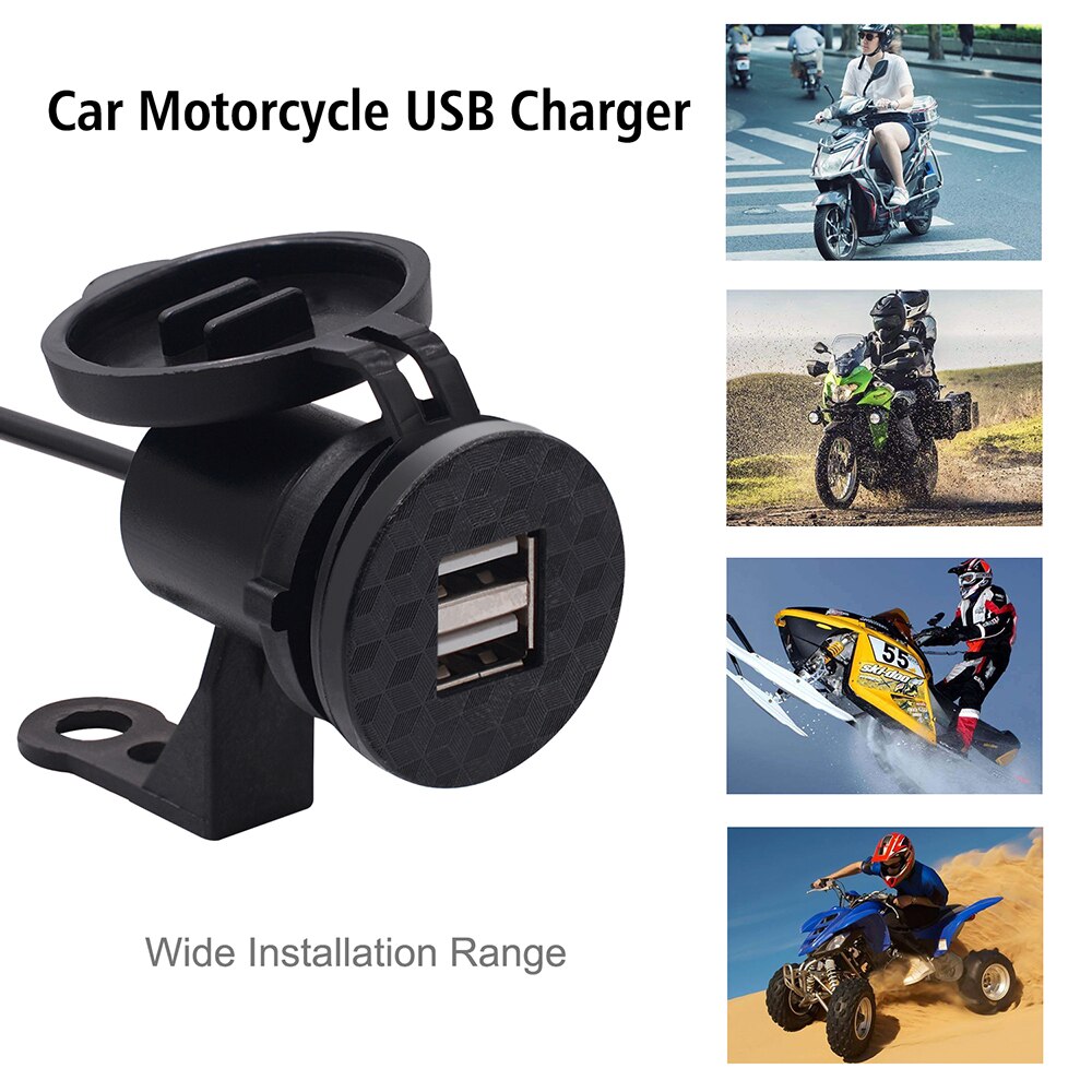 Dual USB Fast Charger with Switch Socket Outlet Adapter Waterproof Dual USB Ports for Marine RV Motorcycle Truck