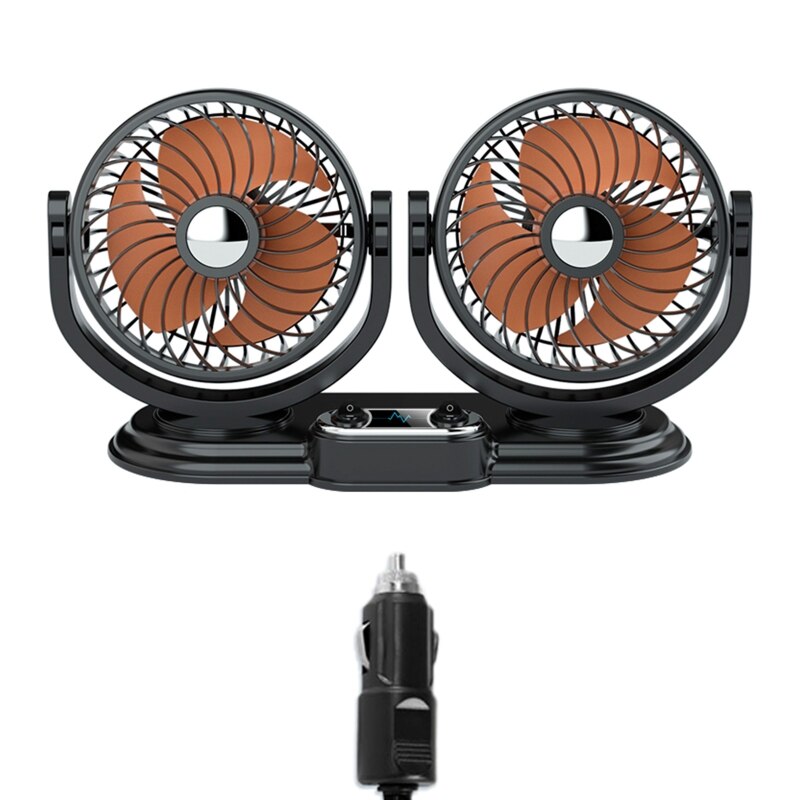 2022 5V 12V 24V Mini Dual Head Car USB Fan Low Noise For Air Vent Mounted Cooling Fan: 24V