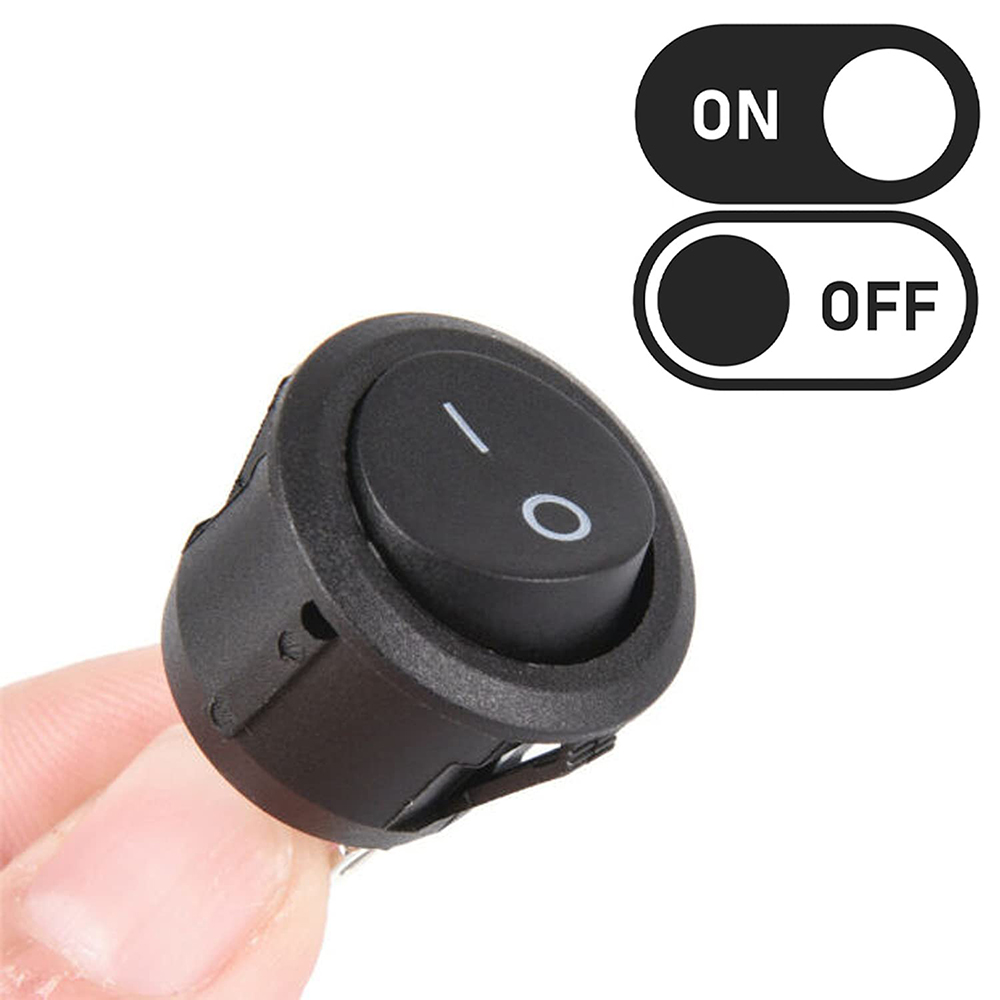 10 Stuks On/Off Knop Ac-2 Terminal Spst Tuimelschakelaar Waterdichte Cap Switcher Ronde Panel Starter Power schakelaars Voor Auto Rv
