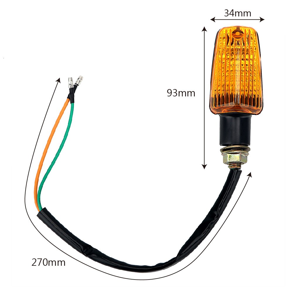 1 par motorcykelblinkers blub blinkerslampa universal  dc 12v motorcykel indikatorlampa gul blinkerslampa 8w