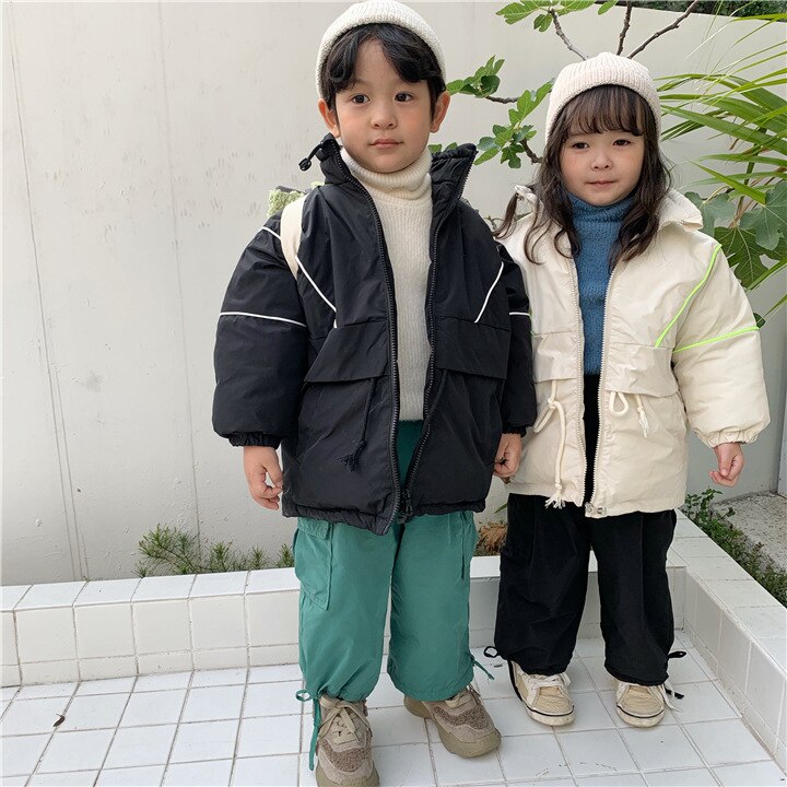 Vinter koreansk børne bomuld overfrakke jakke bomuld frakke drenge vinterfrakke