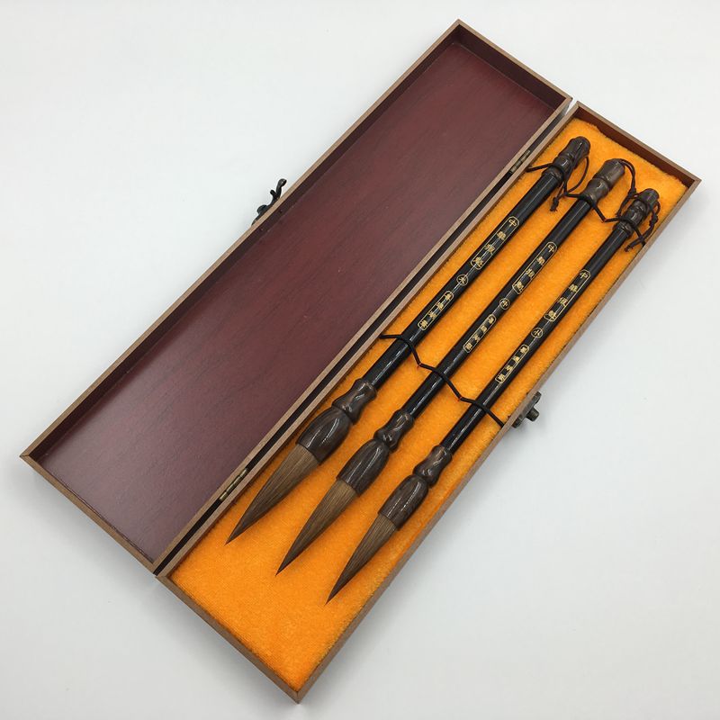 Calligraphy Brush Pen Set Weasel Hair Calligraphy Writing Brush Chinese Landscape Painting Regular Script Brushes Box Set
