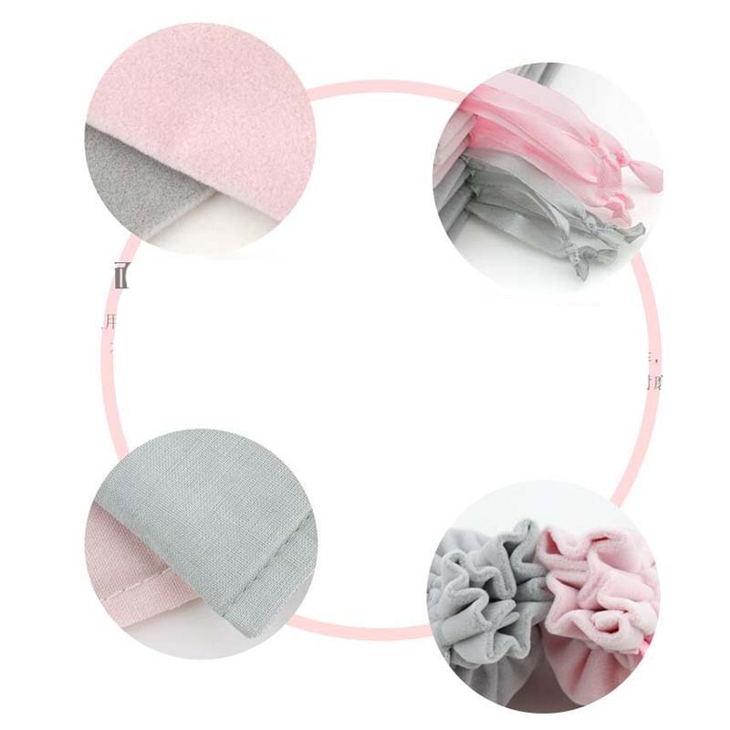 5pcs/lot Pink/Gray Color Velvet Drawstring Bags 10x8cm Wedding Partty Candy Bags Jewelry Storage Packaging Bags Supplier