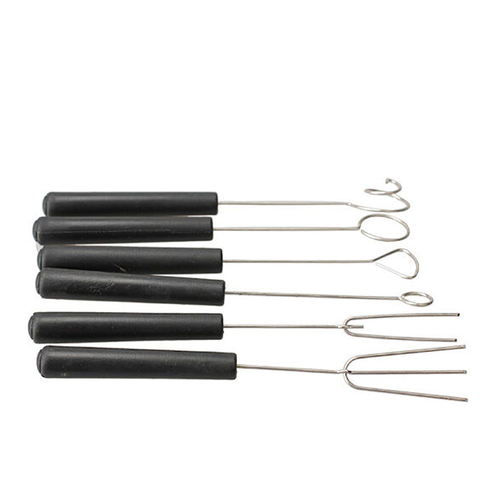 6Pcs/Set Chocolate Dipping Tool Stainless Steel Chocolate Fork DIY Candy Caker Fruit Fondue Decorating Tools