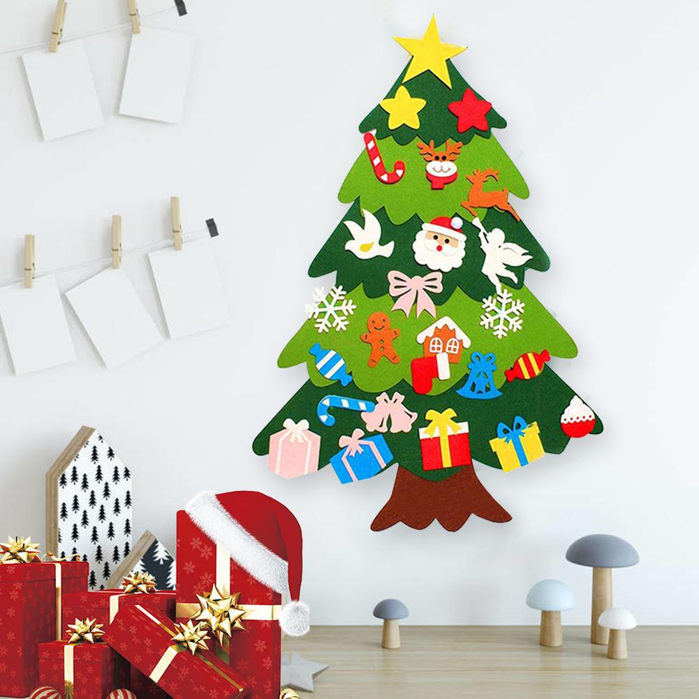 3d doe-het-zelf kerstbomenset van vilt met 25 decoraties voor kinderfeestjes