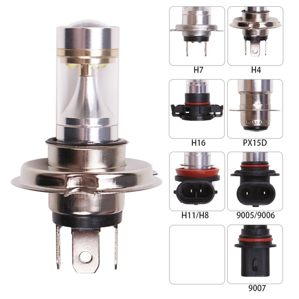 1Pcs H4 car front fog light LED Bulb Off Road Fog Light 6500K 12V 6LED 2525 accessory refit lamp Driving Light white 19Apl9