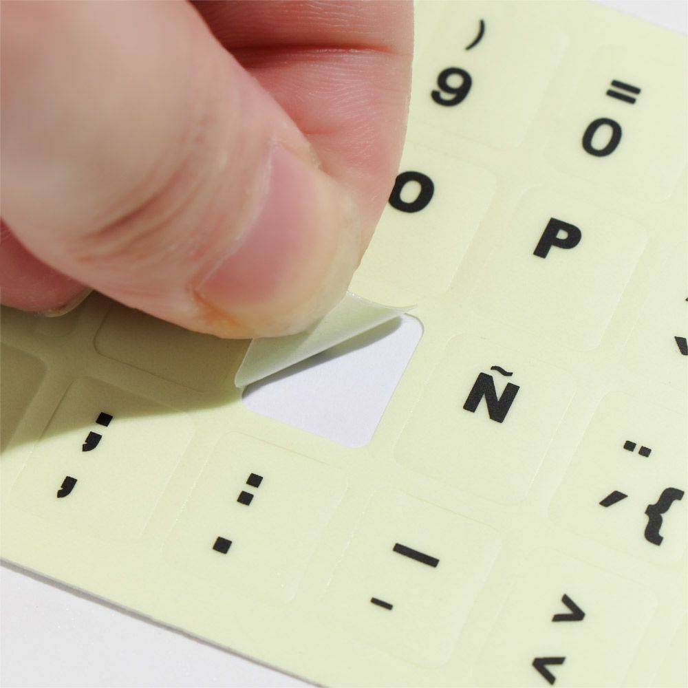 Luminous Keyboard Stickers Spanish/English/Russian/Arabic/French Language Alphabet Letters Computer Button Protective Film