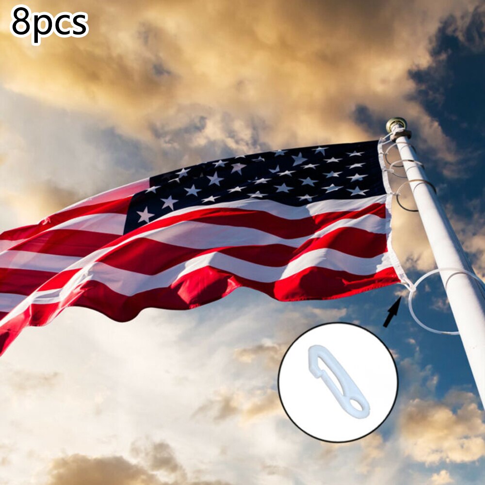 Hook Flagpole Snap Clips 8PCS Heavy Duty Flag Pole Attachment Accessory