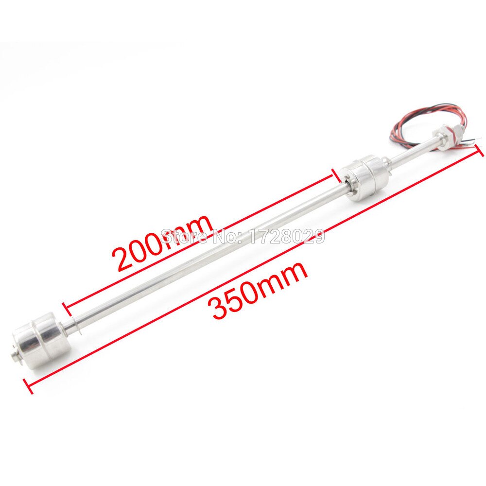 Double Float Ball 350mm Length Stainless Steel Water Liquid Level Sensor Switch