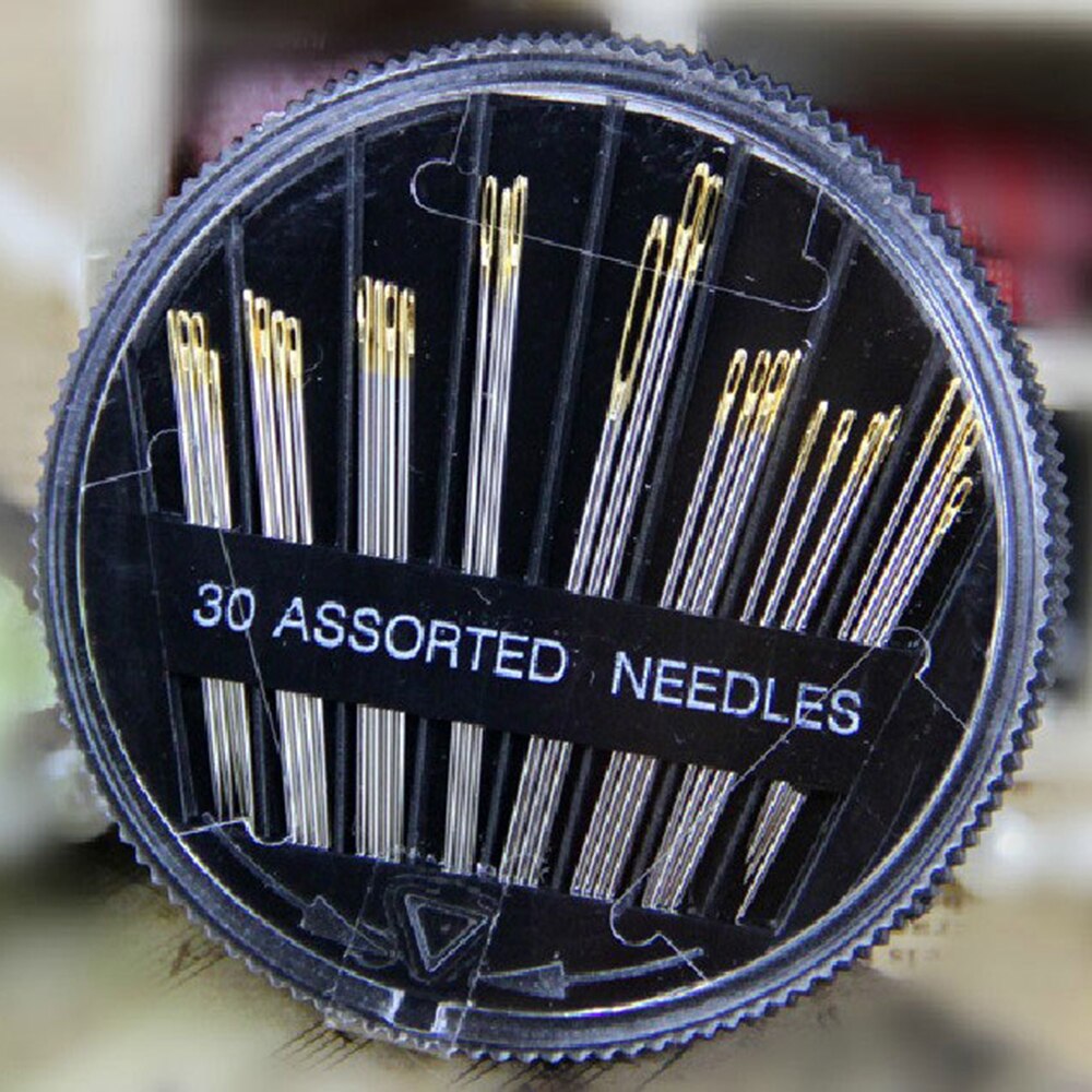 30PCS Assorted Hand Sewing Needles Embroidery Mending Craft Quilt Sew Case Steel Needle Leather Denim Silk Canvas Cotton Needles