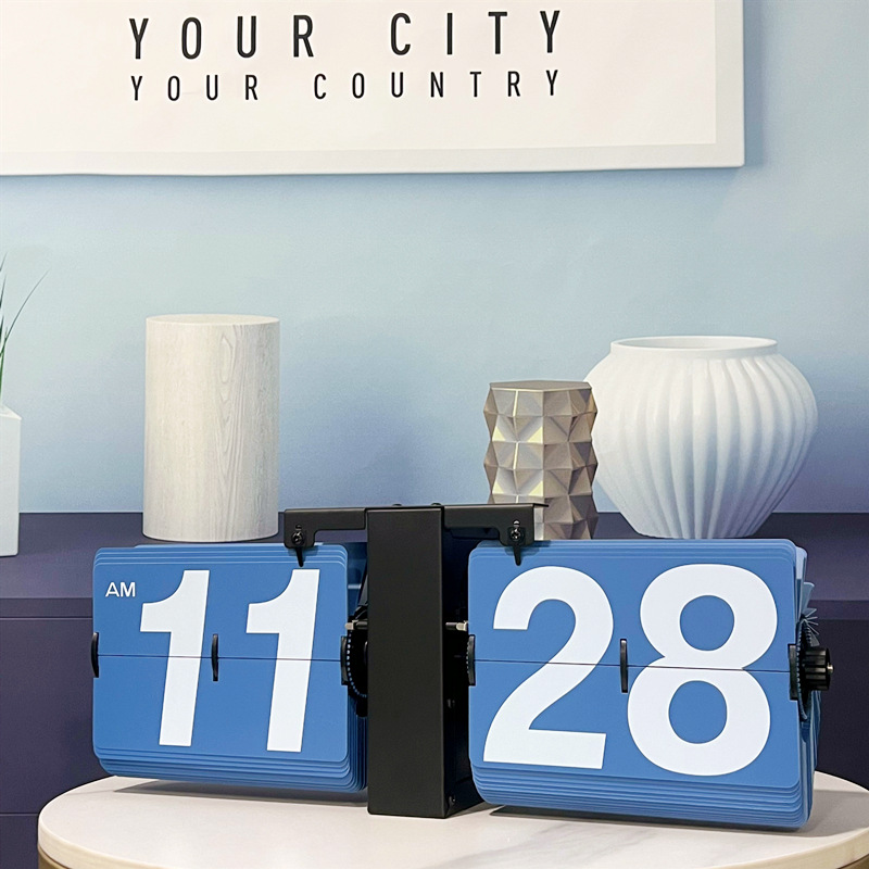 Duży Zegar Klapkowy klasyczny Zegary Biurkowe retro Zegary Klapkowe - Zasilane Bateriami Wewnętrznie Obsługiwane Zegary Klapkowe Dekoracja Domu i Biura