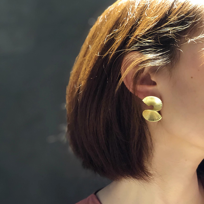 VENTFILLE-Boucles d'Oreilles Géométriques Incurvées en Argent Sterling 925, Bijoux en Forme de S, Bergame, Rétro, Unique, pour Femme et Fille, Directe