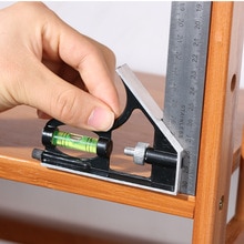 1PC Precise Stainless Steel Adjustable Ruler Combination Level Gauge Square Angle Metric Ruler School Stationery Office Supplies