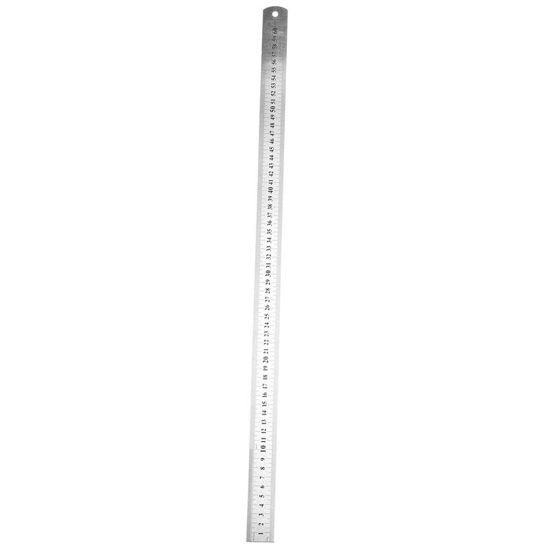 Stainless Steel Double Side Measuring Straight Edge Ruler 60cm/24", Silver: Default Title