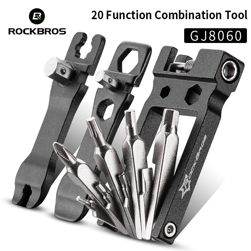 Rockbros 5 Stijl Multifunctionele Fiets Reparatie Tool Kit Chain Cutter Hex Socket Spoke Handvat Schroevendraaier Mtb Fiets Reparatie Tool Set