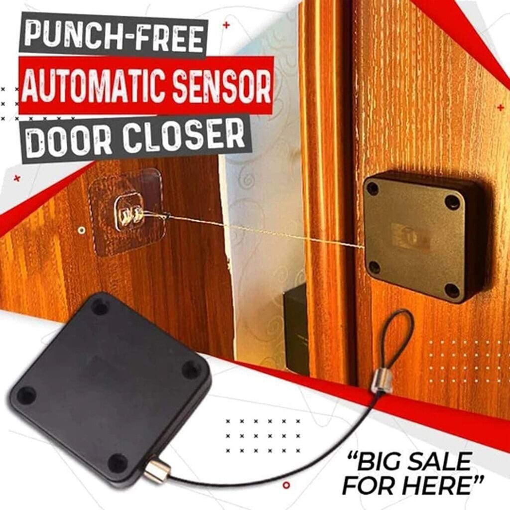 Punch free automatische sensor deursluiter automatisch sluiten voor alle deuren zwart