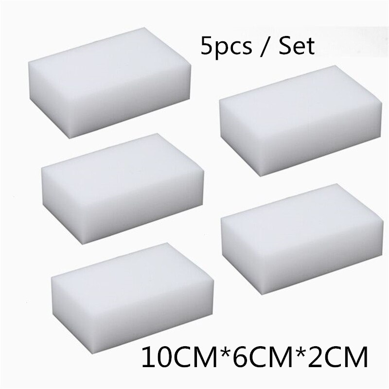 Borrador de esponja blanca, borrador de esponja mágico para utensilios de cocina, accesorio limpio para baño de oficina, herramienta Nano para limpieza de platos, accesorios de cocina: 5pcs-white