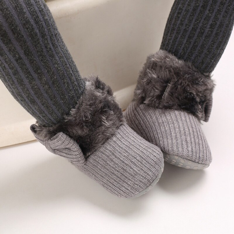 Toddler Cute Baby Girls Shoes Soft Sole Bootie Bow Shoes Winter Warm Snow Boot Shoes 0-18M Season