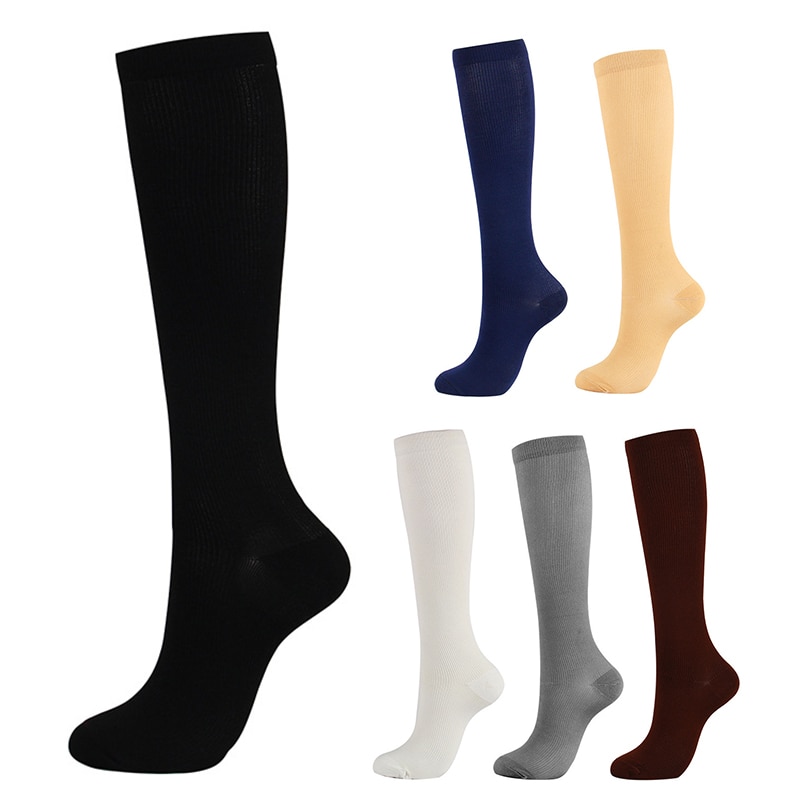 1 par de calcetines de compresión, calcetines deportivos elásticos y cómodos, Unisex, transpirables, antihinchazón y fatiga, accesorios de ropa deportiva