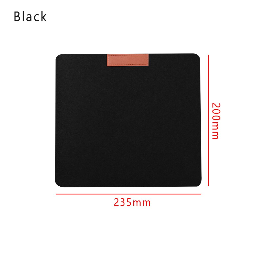 1pc Anti-slip Mouse Pad PU Leather Gaming Mice Mat Desk Cushion Comfortable Mouse Mat For Laptop PC MacBook Universal: 02 black
