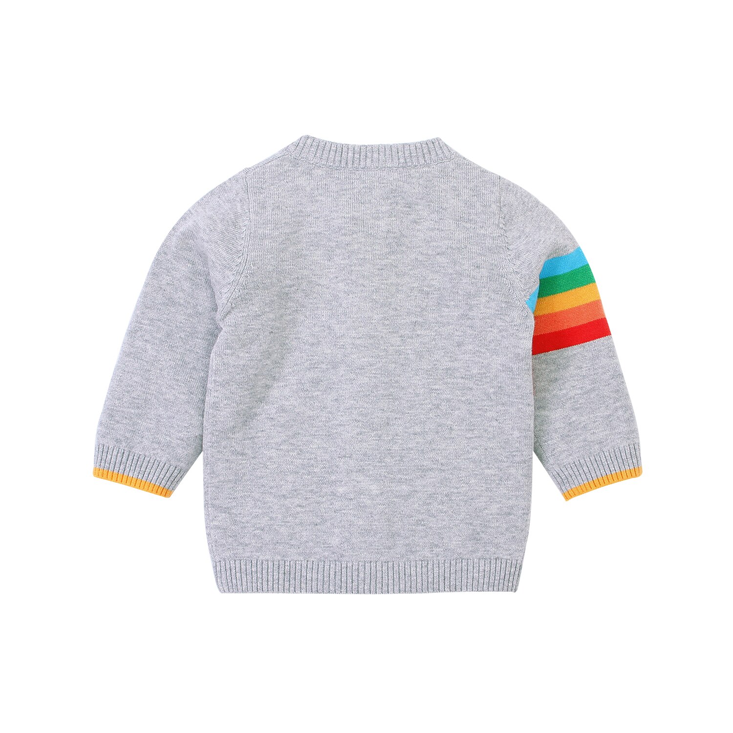 Autumn Toddler Babys Sweater O-Neck Long-Sleeves Sweater Cardigan with Rainbow Cloud Star Patterns for Baby Girl Boy