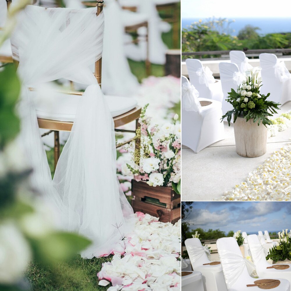 1 sztuk organzy krzesła ślubne węzeł pokrywa dekoracyjna kokarda wstążki na krzesła zespoły krzesło opaski na przyjęcie weselne hotel dekoracja konferencyjna