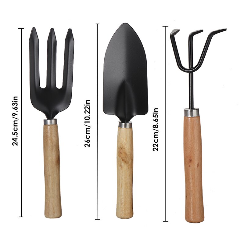 3Pcs/Set Mini Gardening Tools Shovels Spade Rake Planting Tools Combination Shovel Rake Set Shovels Claw Seed Disseminators