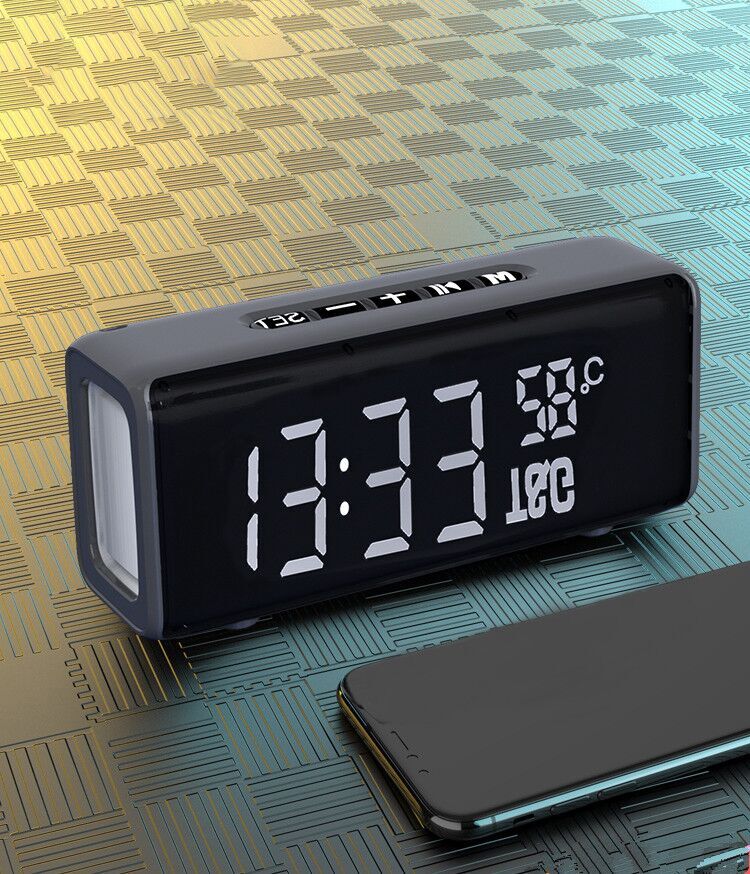 TWS Bluetooth Speaker HI-FI Portable Column Wireless Bluetooth Column Clock Alarm Speakers Music Center Sound Box TF Radio Udisk