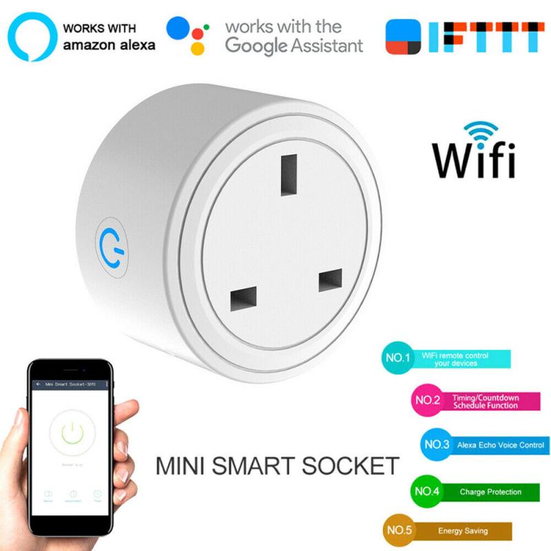 WiFi Smart Wireless Plug Outlet US UK Standard Voice Control Timer Socket For Alexa Google Home Smart Home Tuya Smart Life