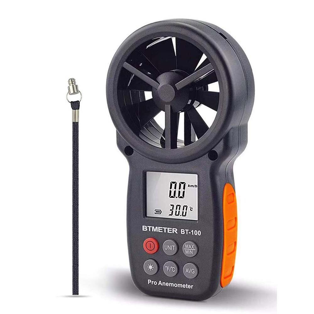 Handheld Anemometer Digital Wind Speed Measurement Temperature Tester LCD Display Air Flow Speed Wind Meter BTMETER BT-100