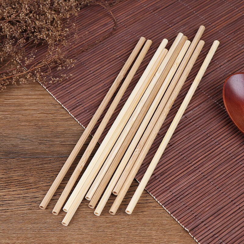 5 pz/set 20cm paglia di bambù paglia riutilizzabile cannucce di bambù organiche cannucce di legno naturale per il partito Birtay Wedding Bar Tool