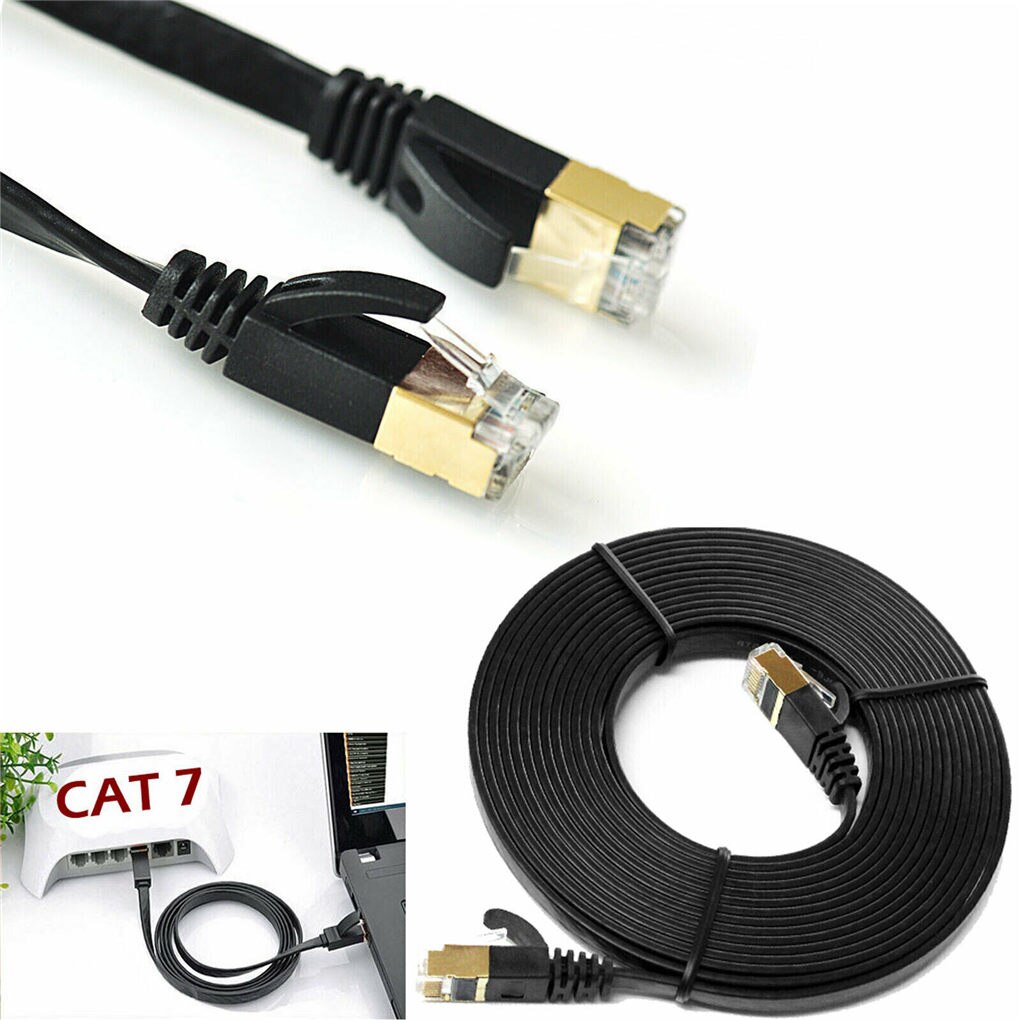 Cat 7 Enternet Cable White/Black Ethernet Network Cable Compatible Patch Cord for Laptop Router Cable Internet Cable Ethernet