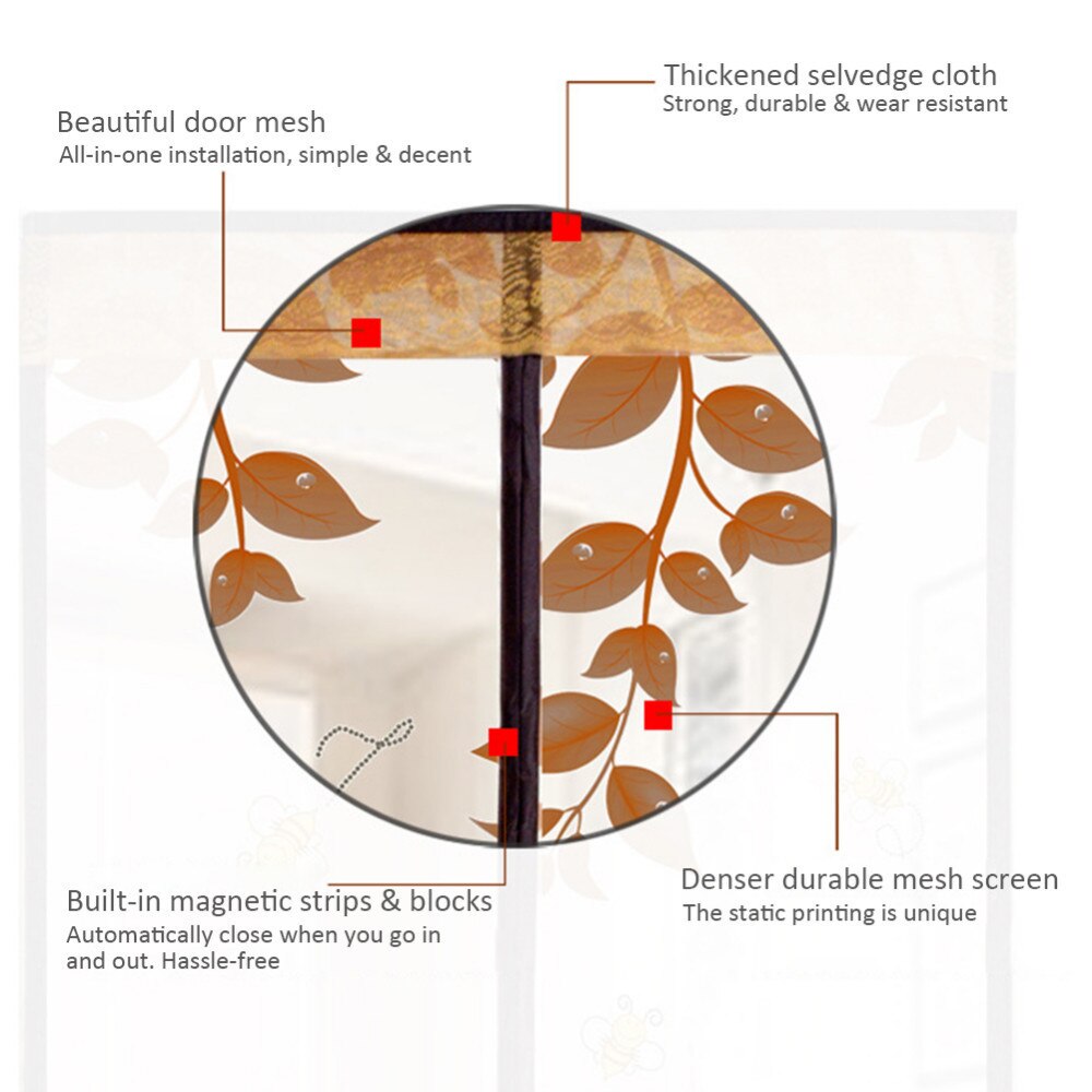 Schattige giraf anti-muggen dichter stofdicht magnetisch gordijn klittenbandsluiting deurgordijn zomer slaapkamer transparant gordijn