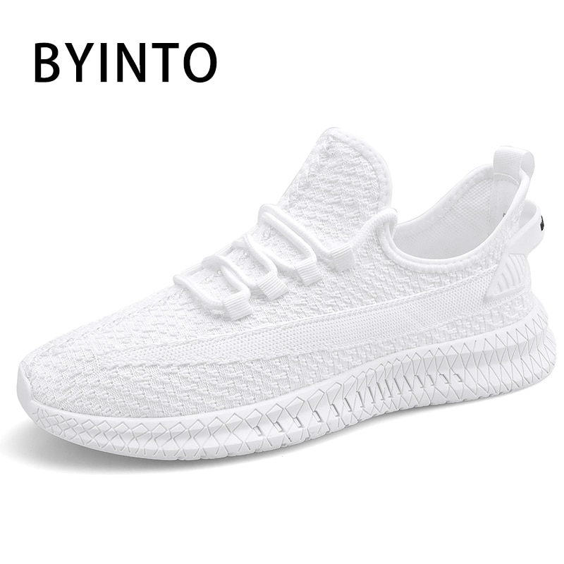 Zapatillas de deporte transpirables de malla para hombre zapatillas de deporte cómodas para caminar zapatillas de Tenis deportivas Tenis Masculino blanco