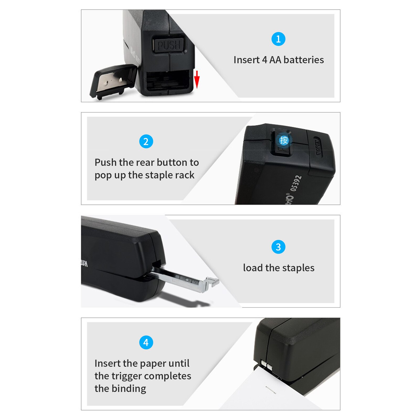 Automatische Elektrische Nietmachine Automatische Desktop Nietmachine 15 Vel Capaciteit Ondersteuning NO.10 Nietjes Minder Inspanning Batterij Voeding