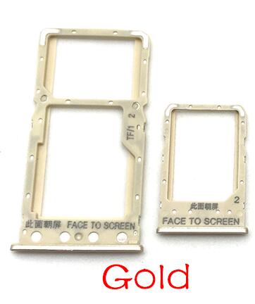 Sim-kortlæser holder slot bakke til xiaomi redmi 6 6a reservedele: Guld