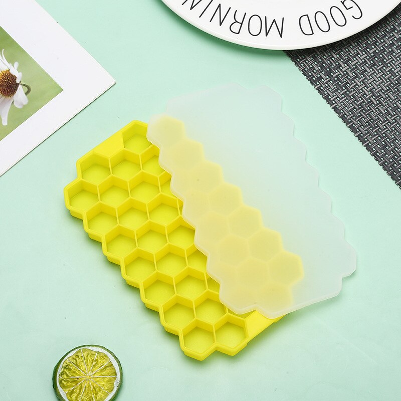 Ice Cube Maker Giant Jumbo Big Ice Tray Mold Honeycomb Ice Cube Trays With Removable Lids Easy-Release Square Tray Ice Cube Mold: 07