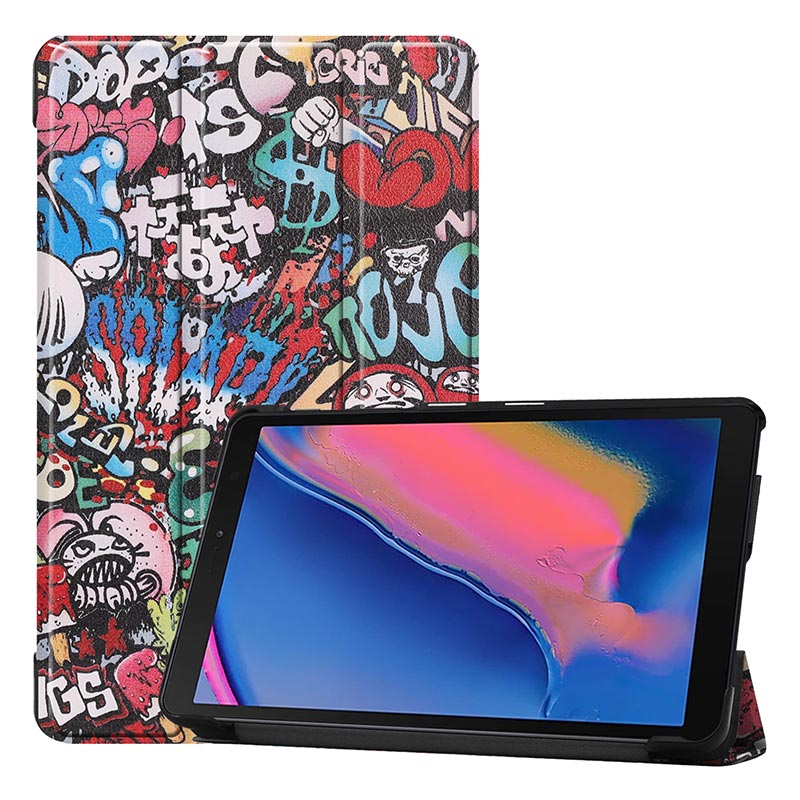 Case For Samsung Galaxy Tab A 8.0 inch S Pen Ultra Slim Leather Magnetic Stand Cover For Galaxy Tab SM-P200 SM-P205 Funda: Graffiti