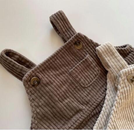 Pantalones de tirantes 9481D para niños, peto de herramientas de algodón de pana, ropa informal de una pieza para bebé, invierno, Primavera, 2022: coffee / 90 for 2y