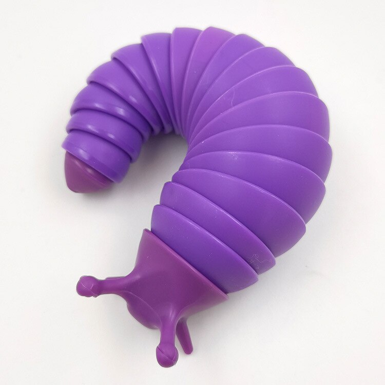 Fidget Slug Articulated Slug Finger Flexible Fidget Sensory Toys Anti-Anxiety Relief Year Chritmas for Aldut Chidlren: purple
