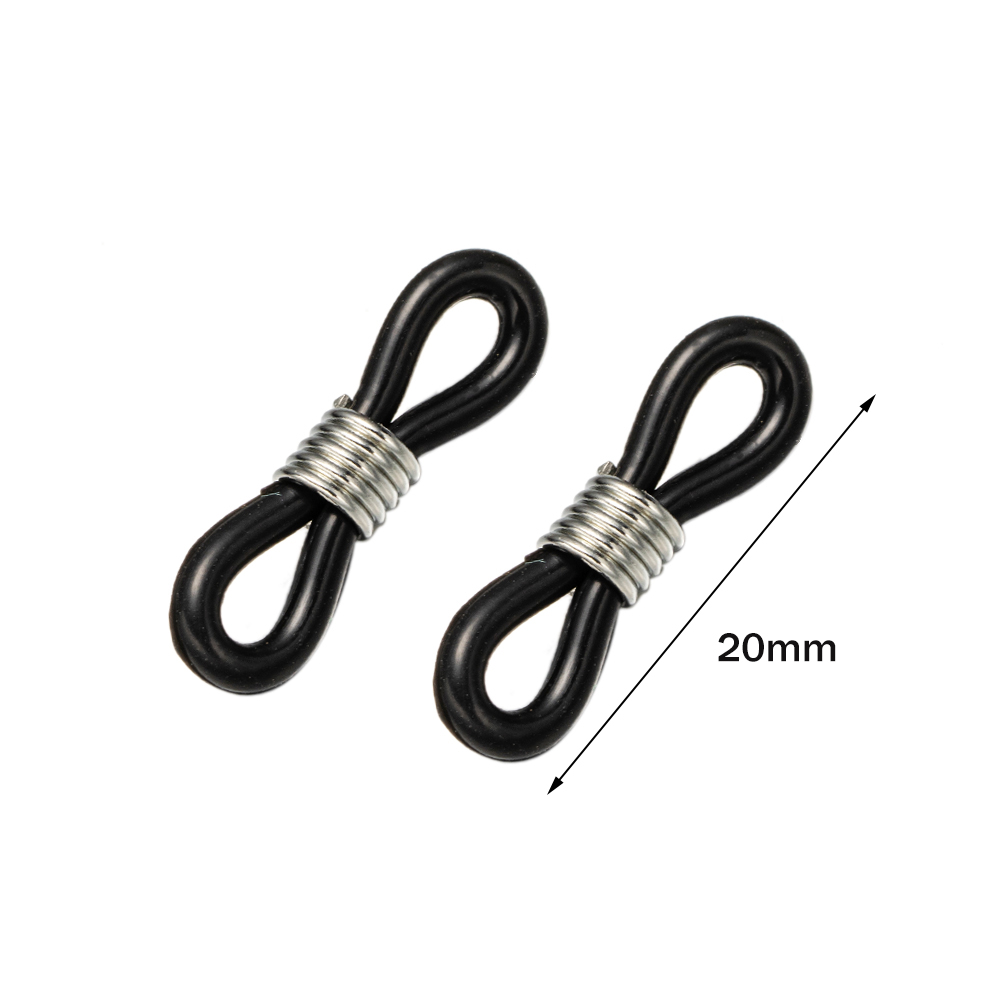 50Pcs Eyeglass Chain End Adjustable Spring Rubber End Connector for Eye Glasses Sunglasses Cord Holder Strap Loop Necklace Chain